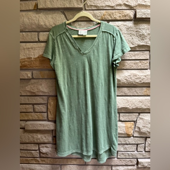 Anthropologie Saturday Sunday Hello T Shirt Dress Green Medium - Picture 3 of 10